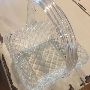 Glass basket candy dish home decor